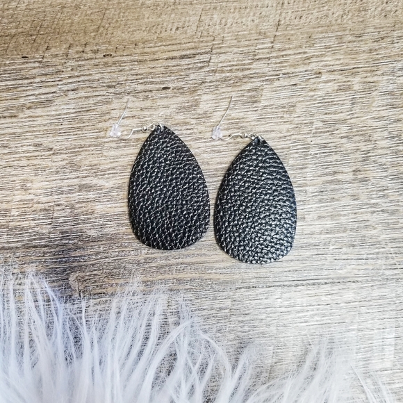Jewelry - Teardrop Vegan Leather Foam Lightweight Earrings